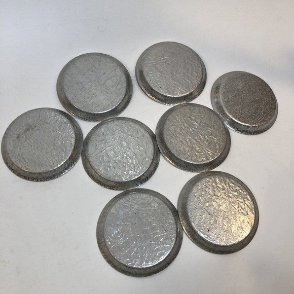 VTG Mid Century Norben 3" Aluminum Coasters MCM Lot of 8 - Picture 6 of 9